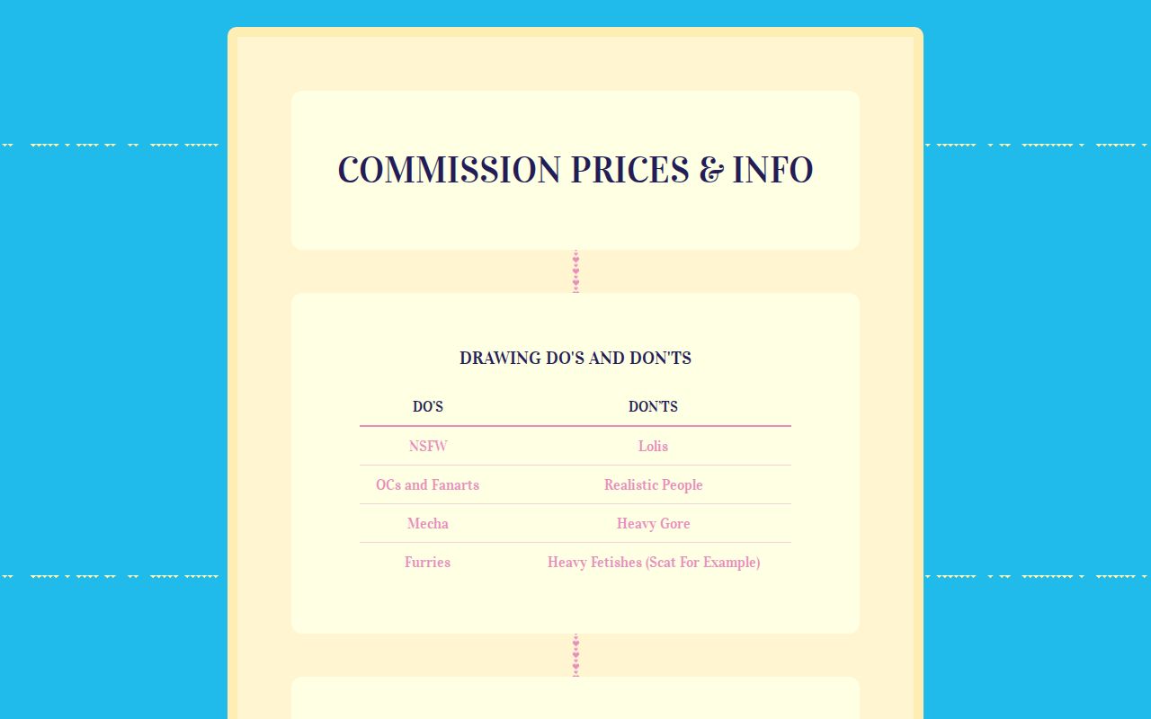 Commission card